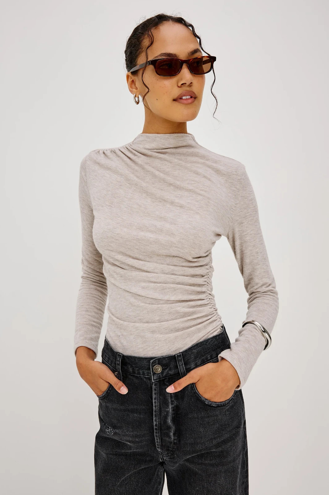 RAILS New Women's Joelle Top Heather Oatmeal All Sizes Ships Free (MSRP $168+)
