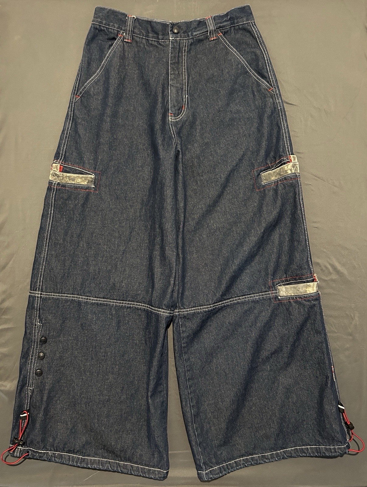 Vintage Macgear Jeans Mens 32x30 Blue Ultra Wide Leg 90s Rave Skate Cyber Goth