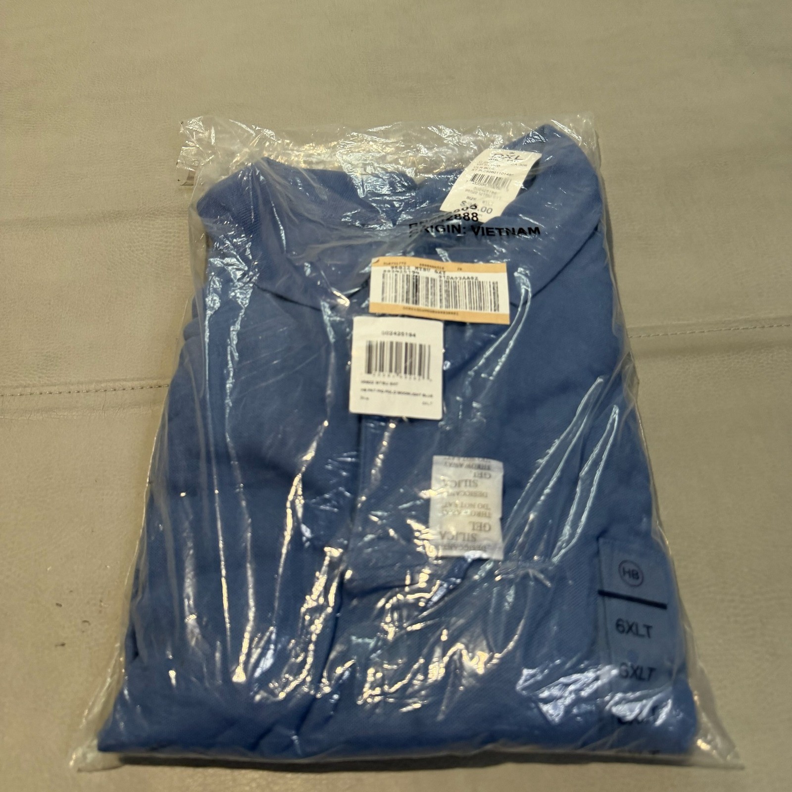 Harbor Bay Men Pocket Pique Polo Shirt Moonlight Blue 6XLT Tall NWT-8004