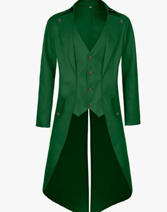 Green Men Pirate Steampunk Tailcoat Vintage Victorian Jacket