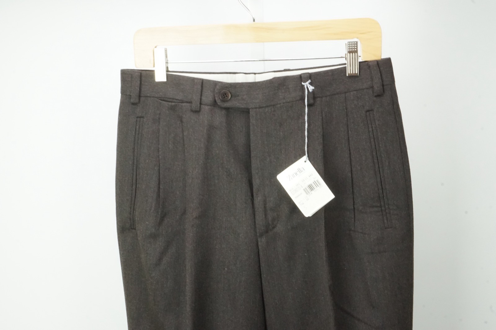 Zanella Giorgio Brown Wool Mens Dress Pants Sz 48 EU BRAND NEW