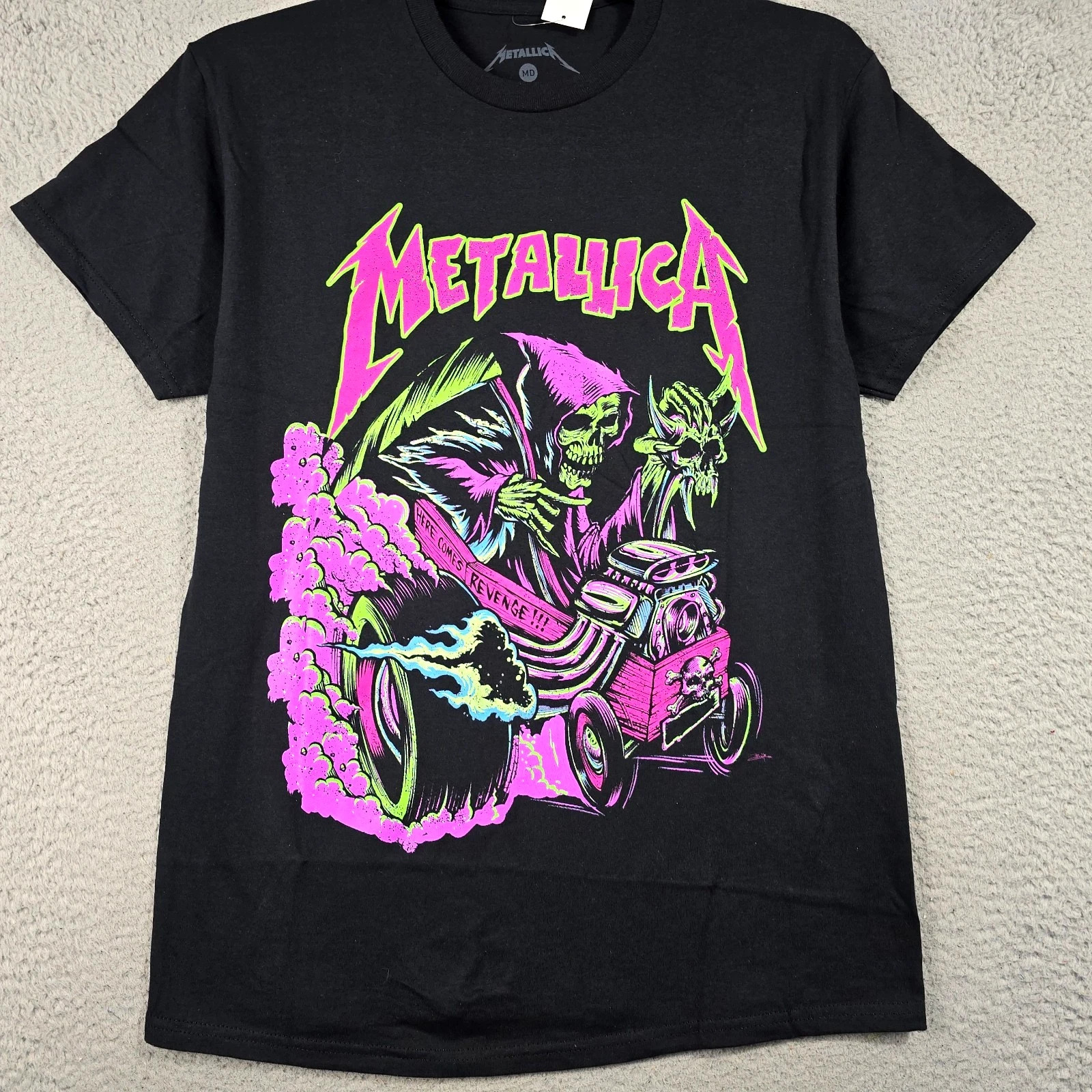 METALLICA Shirt Mens Medium BLACK  Heavy Metal MUSIC Rock Concert Skull NWT B