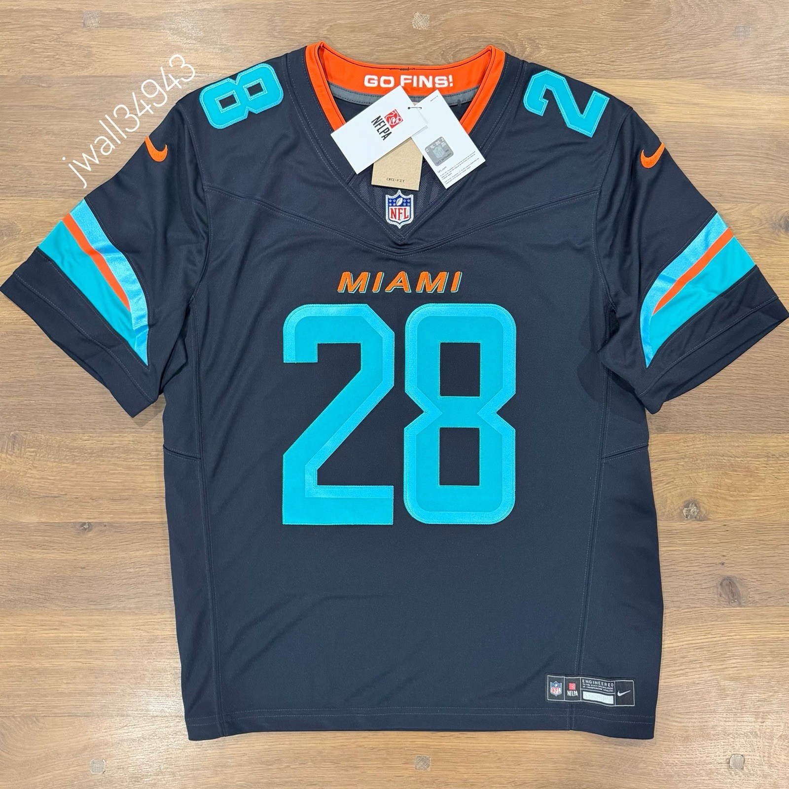 De’Von Achane Miami Dolphins Nike Rivalries Collection Stitched Limited Jersey