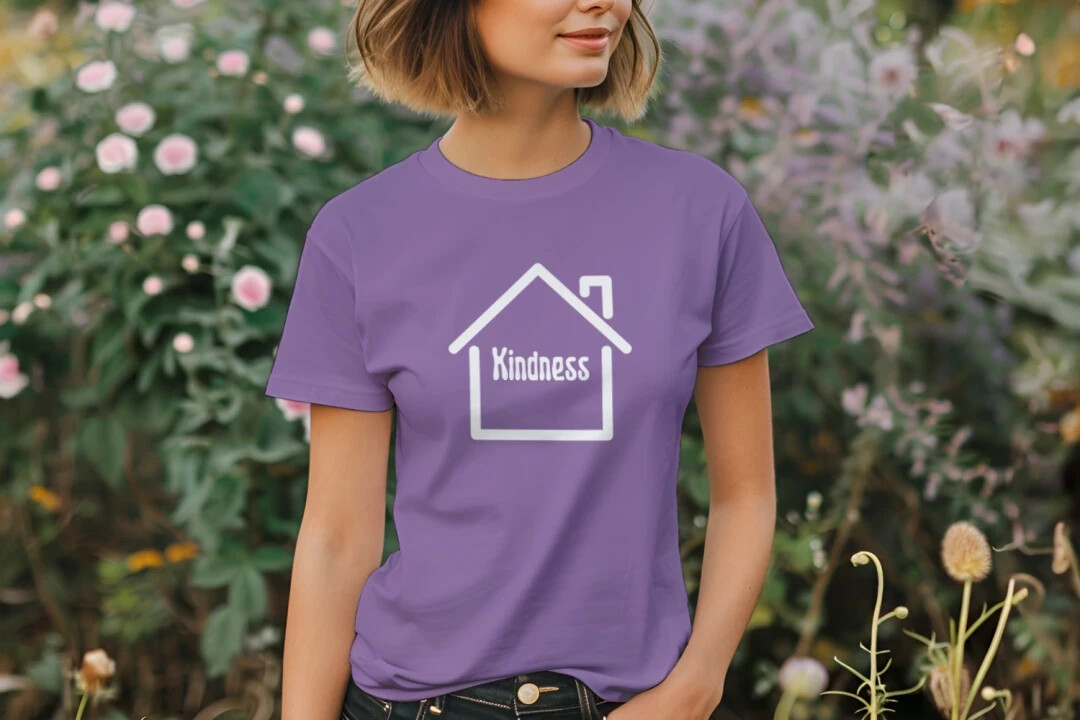Nukumori House of Kindness Graphic T-shirt Shirt Bella and Canvas Purple Youth