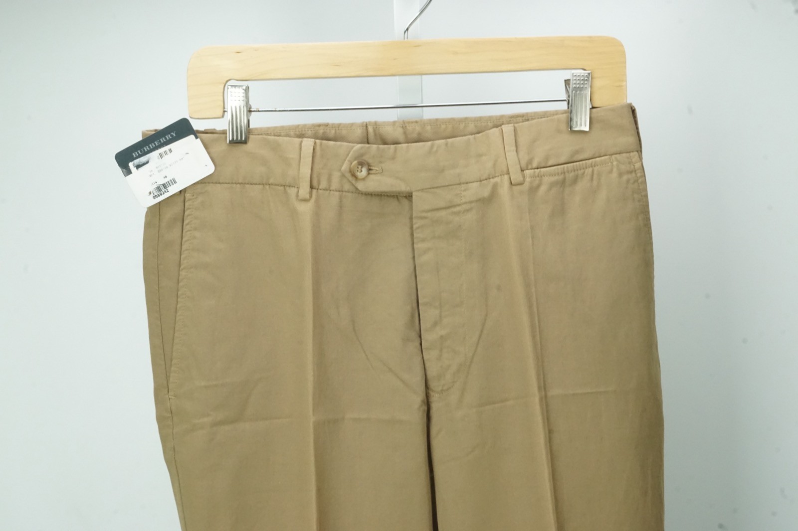 Burberry London Khaki Brown Cotton Mens Chino Pants Sz 48 EU BRAND NEW