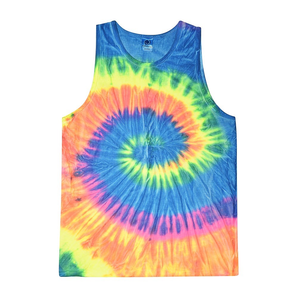 Colortone Tie Dye Tank Top Sleeveless T-Shirt Adult Unisex S-3XL Cotton