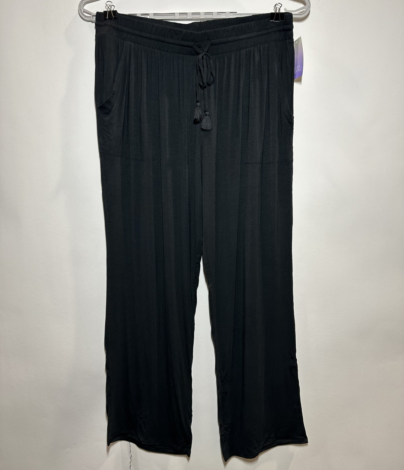 Women\'s Plus Size Beautifully Soft Pajama Pants - Stars Above Black  1X