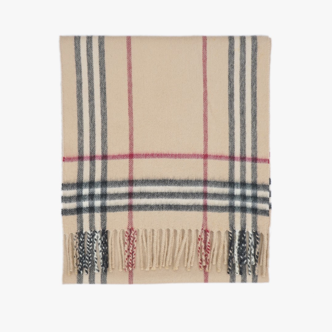 Authentic Burberry 100% Cashmere Printed Pre-Owned Scarf