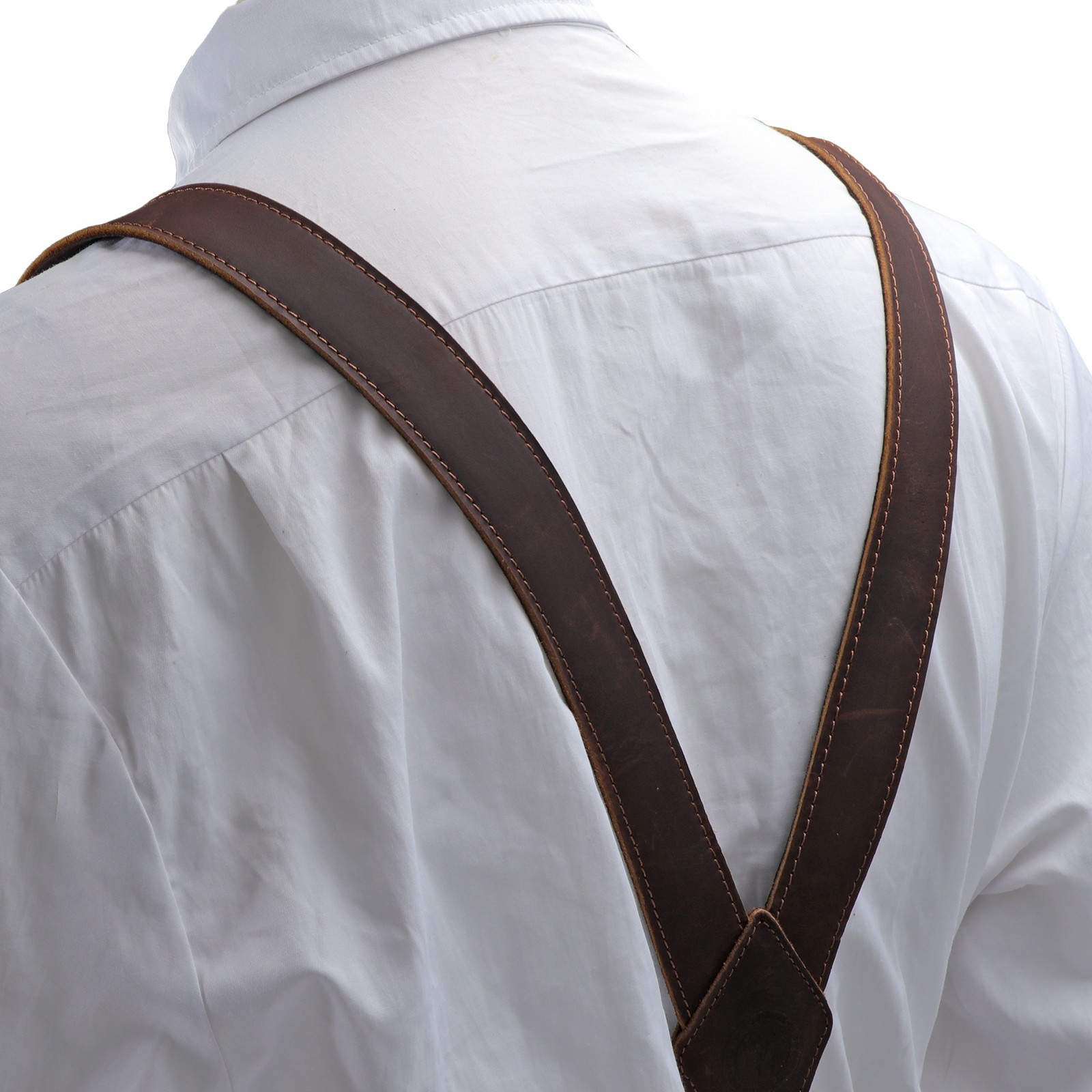 TOURBON Men\'s Suspenders Y Back Y-Shaped Hooks Pants Brace Suspender Xmas Gift
