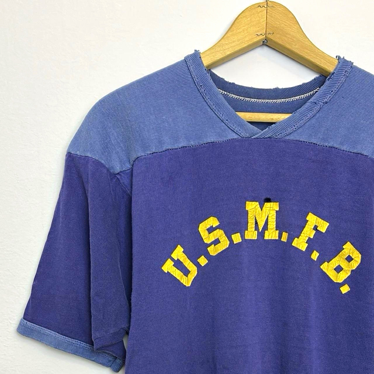 Vintage 1940s 1950’s USMFB Football Jersey Two Tone Cotton Athletic Shirt S
