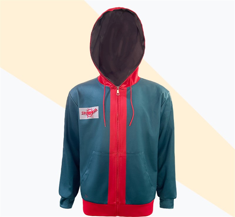 Spider-Man：Into the Spider-Verse Miles Morales Hoodie Shorts Cosplay Costume Set
