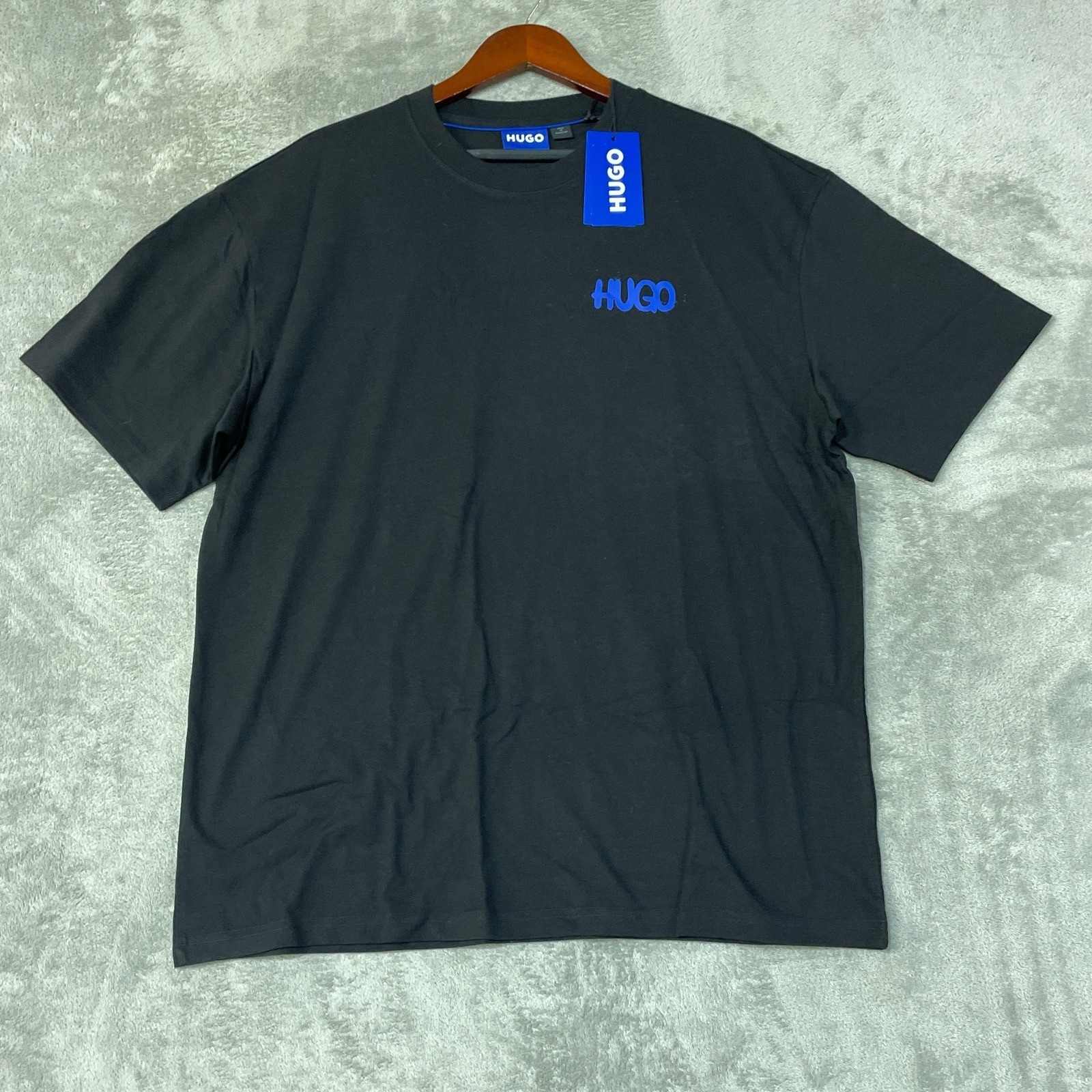 NWT HUGO T-Shirt Nimayliti Loose-Fit Grap Men\'s L Black Cotton Logo
