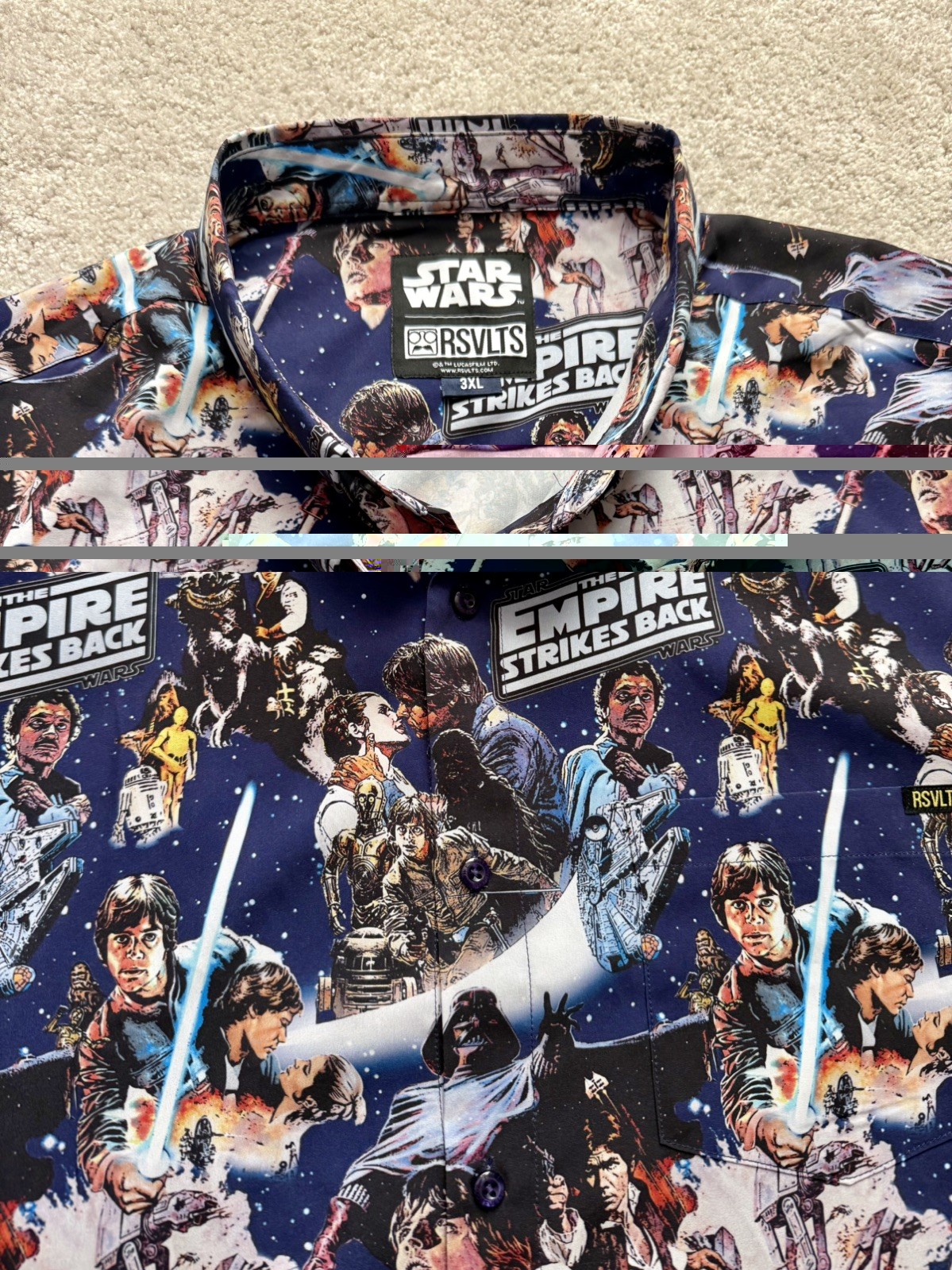 RSVLTS Star Wars The Empire Strikes Back Empire Sheets Short-Sleeve Size 3XL