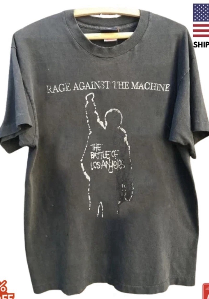 Vintage Rage Against the Machine rock band Charcoal Unisex T-shirt XL reprint