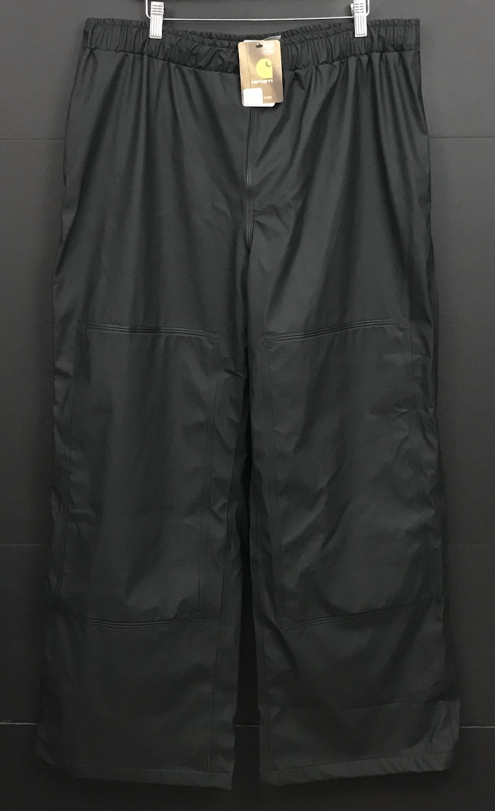 NWT Carhartt Men\'s Medford Rain Waterproof Pants Black Rugged Flex Size Large