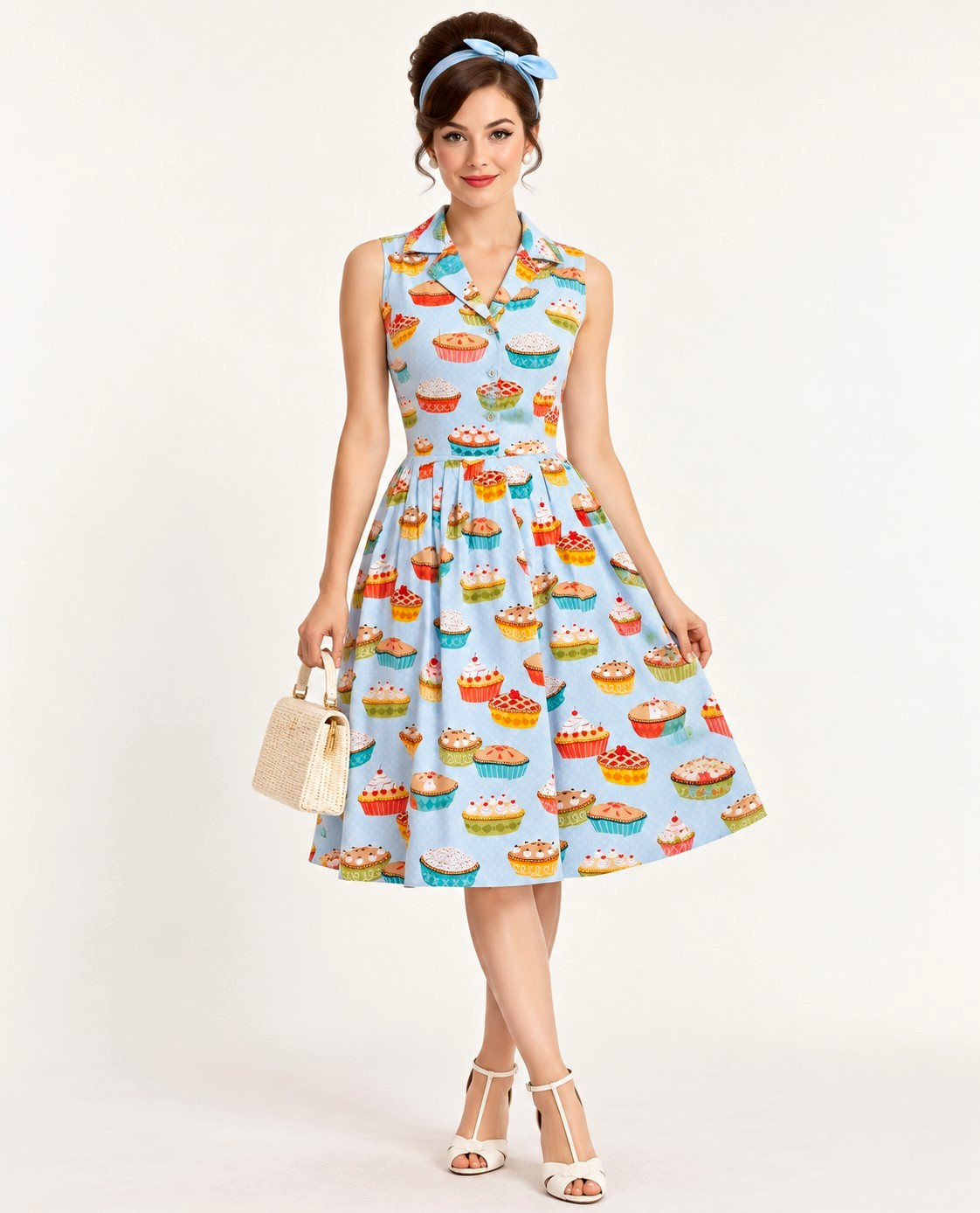 MODCLOTH FERVOUR PIES PRINT DRESS SZ XL 