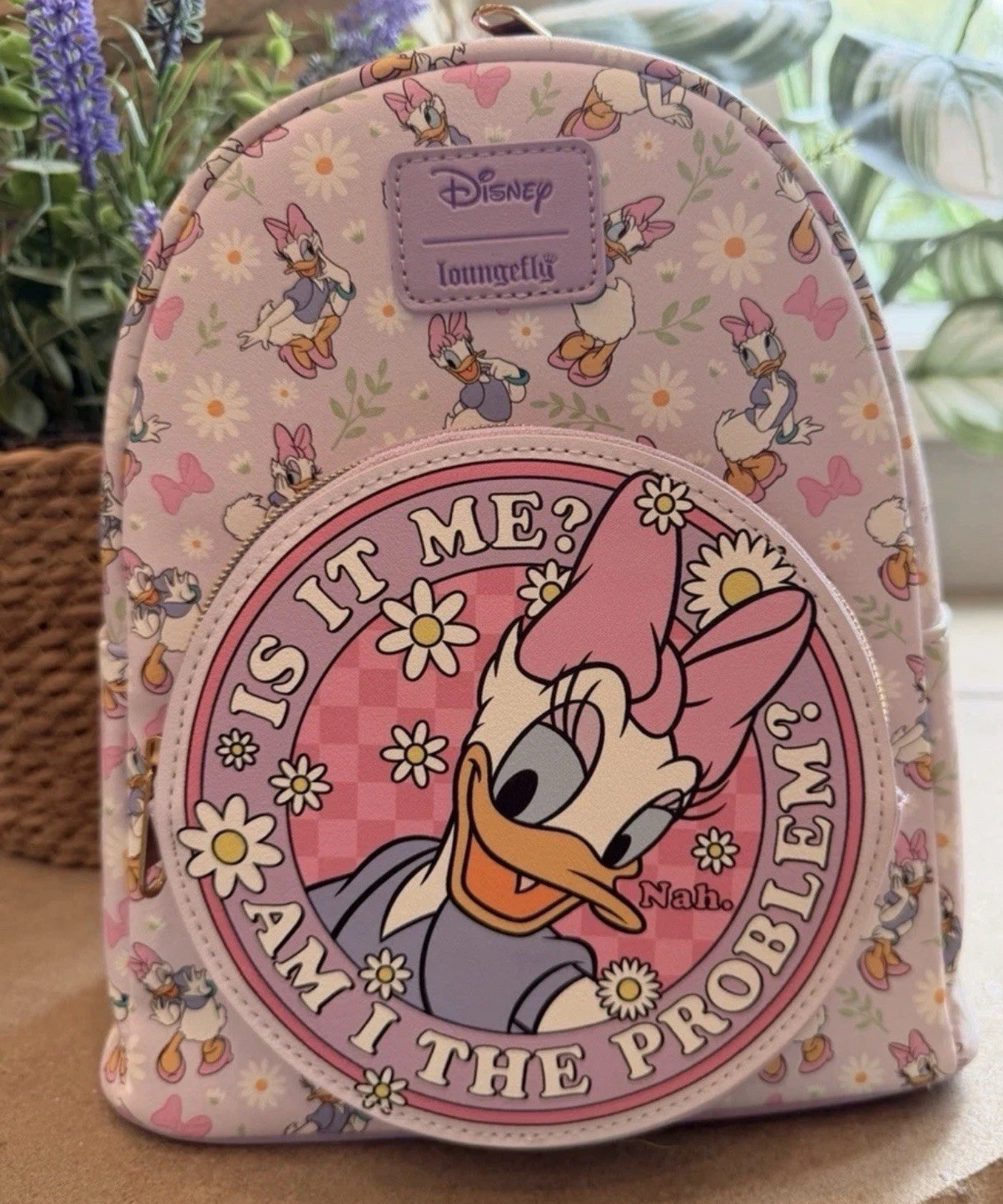 NWT Loungefly Daisy Duck Disney Mini Backpack Floral Cartoon Character Floral