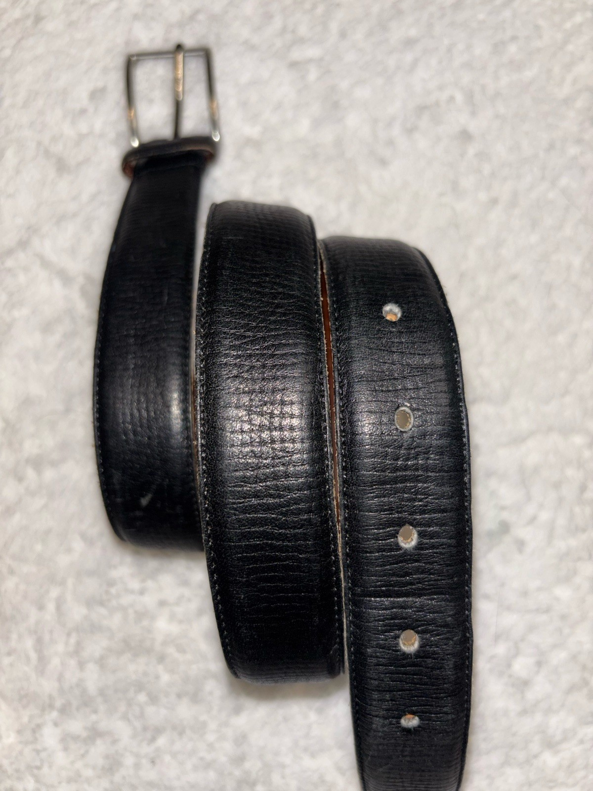 VTG Coach Men’s Black Pebbled Glove Leather Adjustable Belt Sz Med 33