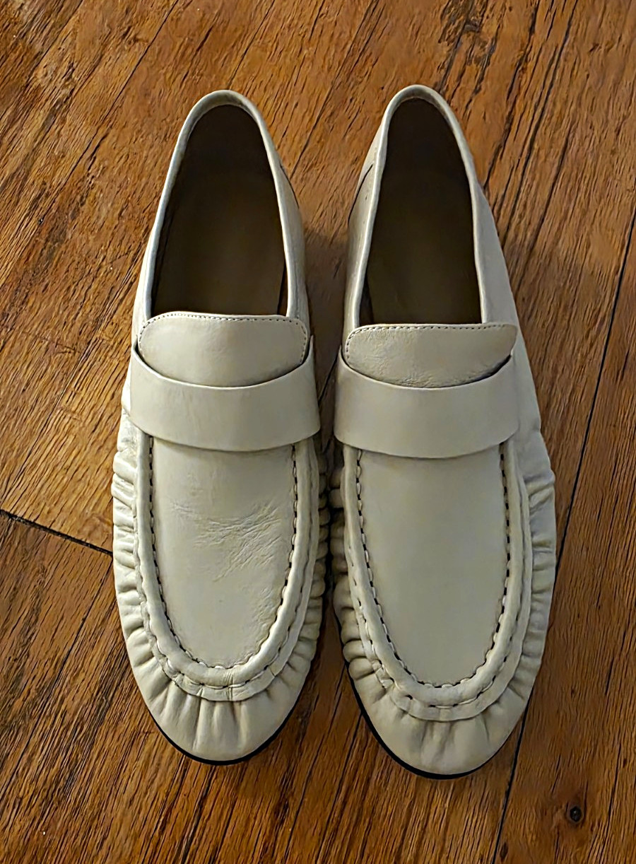 Tony Bianco Women’s White Leather Slip-On Gatsby Loafer Flats 7
