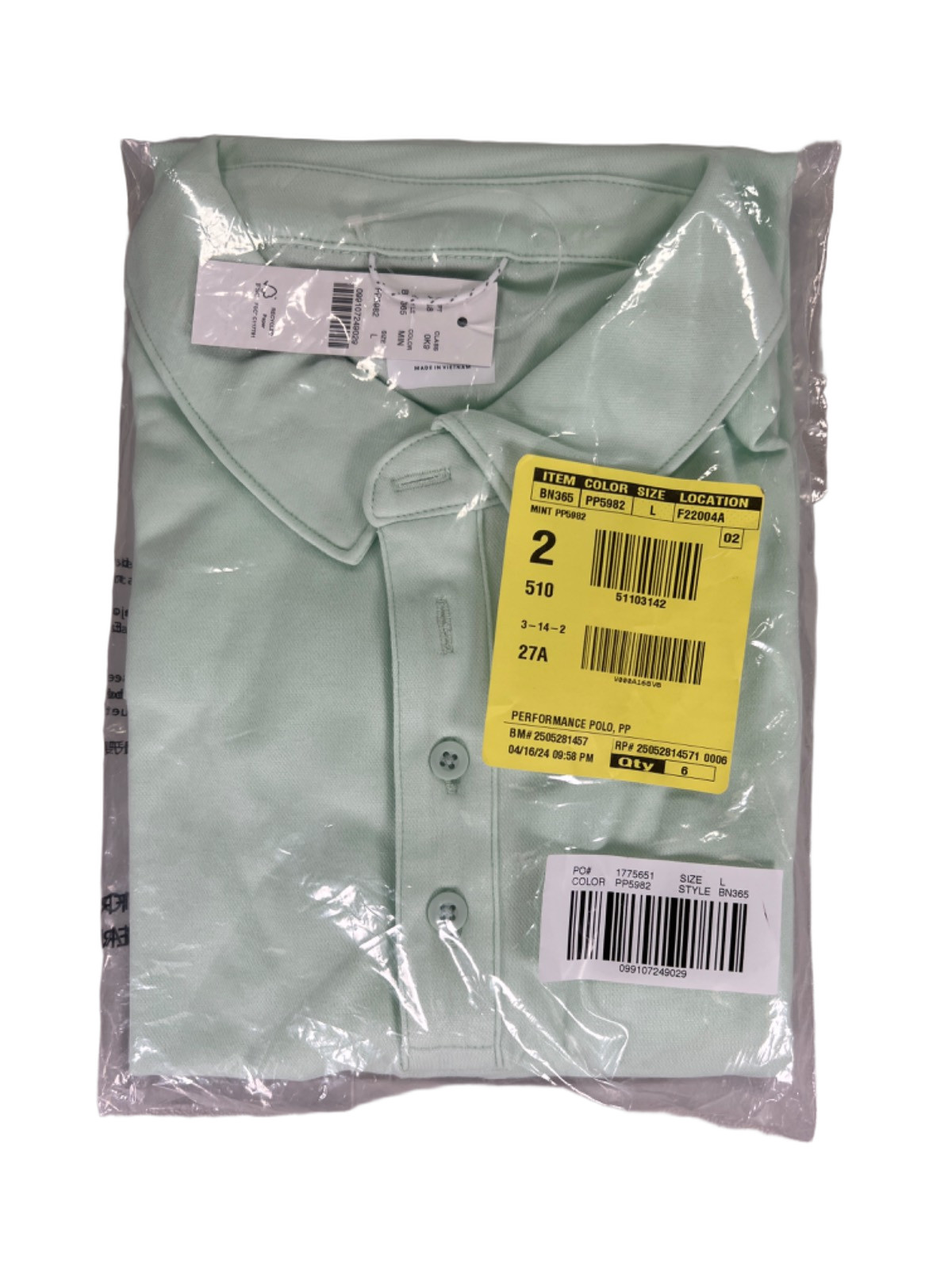 J.Crew Men\'s Mint Green Short Sleeve Performance Polo - L