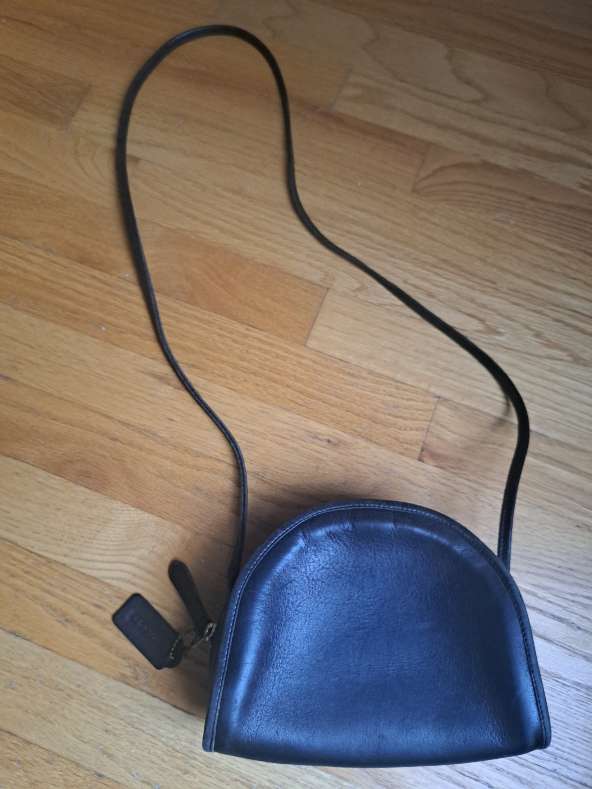 Vintage Coach Kimball Black Shoulder Crossbody Half-Moon Purse Made in USA.