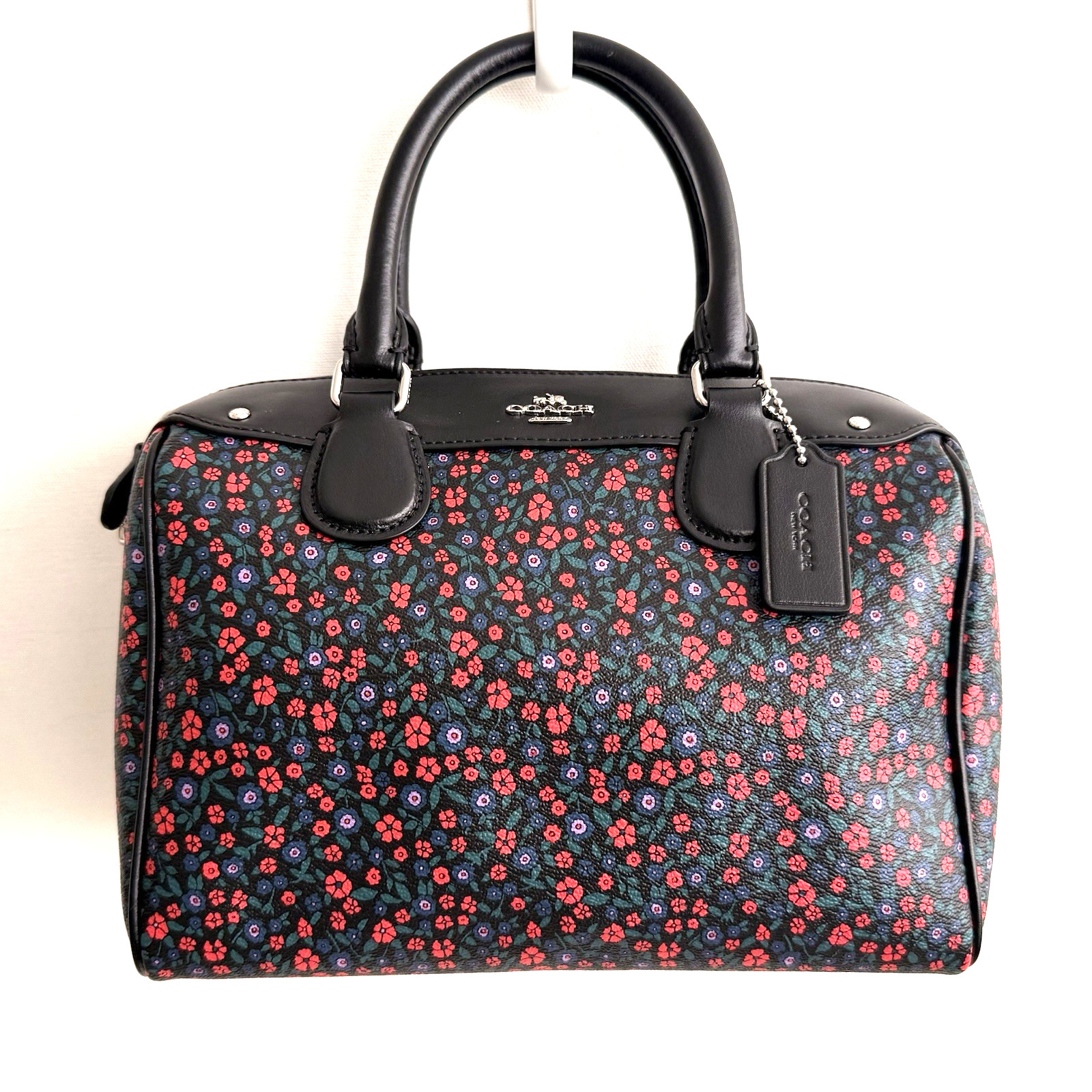 NWT Coach Mini Bennett Satchel In Ranch Floral Canvas Print + Leather Red F59445