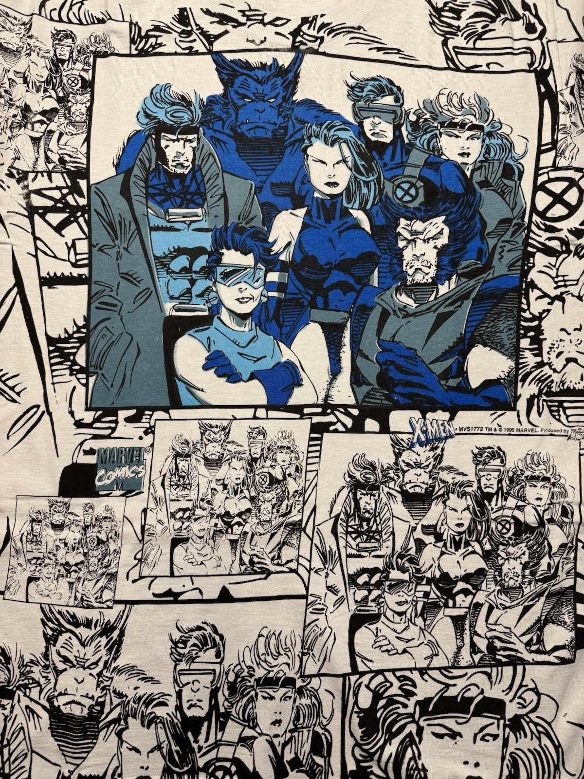 1993 X-Men “ family, portrait “  mega Marvel Comic By Comic Image Tee L