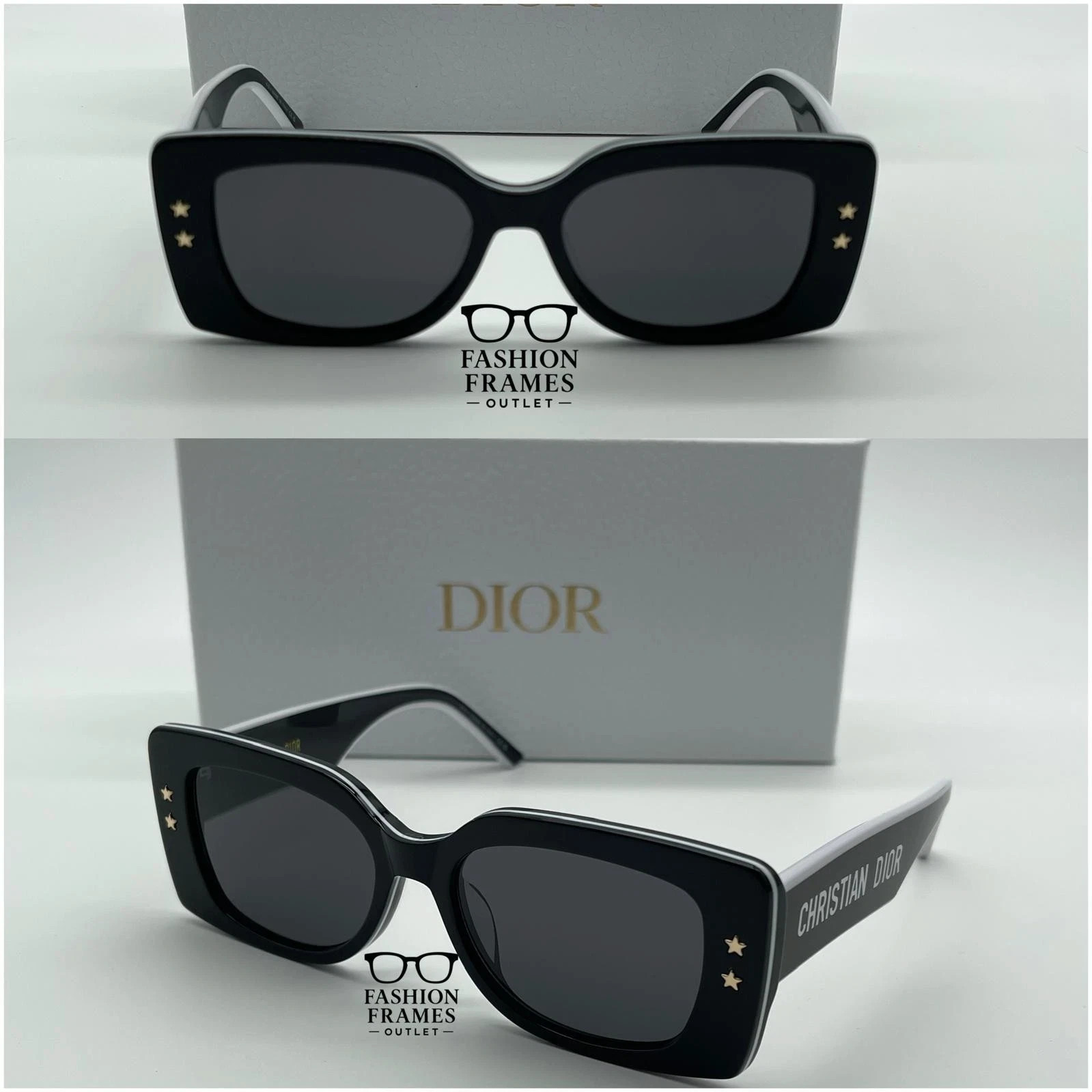 DIORPACIFIC Christian Dior Black Square Sunglasses 54mm Designer Shades
