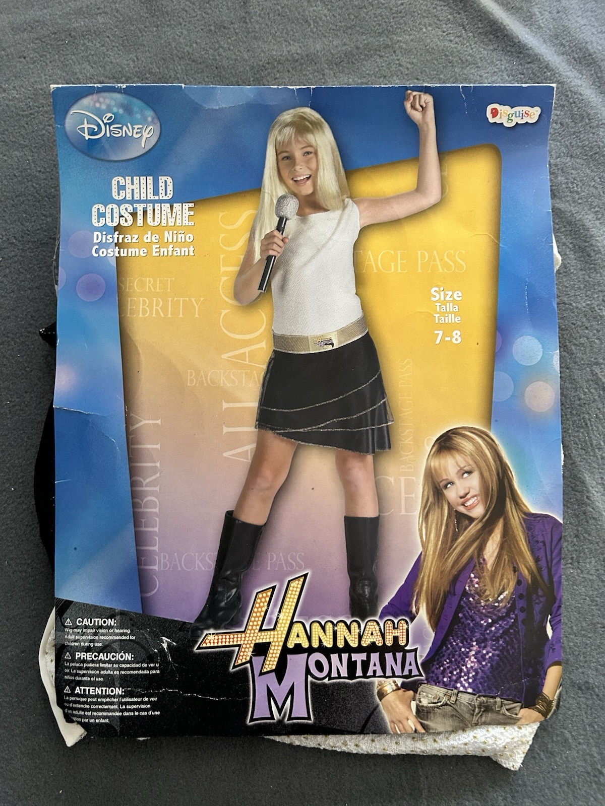 Disney Hannah Montana Costume Girls Child 4-6 7-8 NEW Disguise Y2K Miley Cyrus