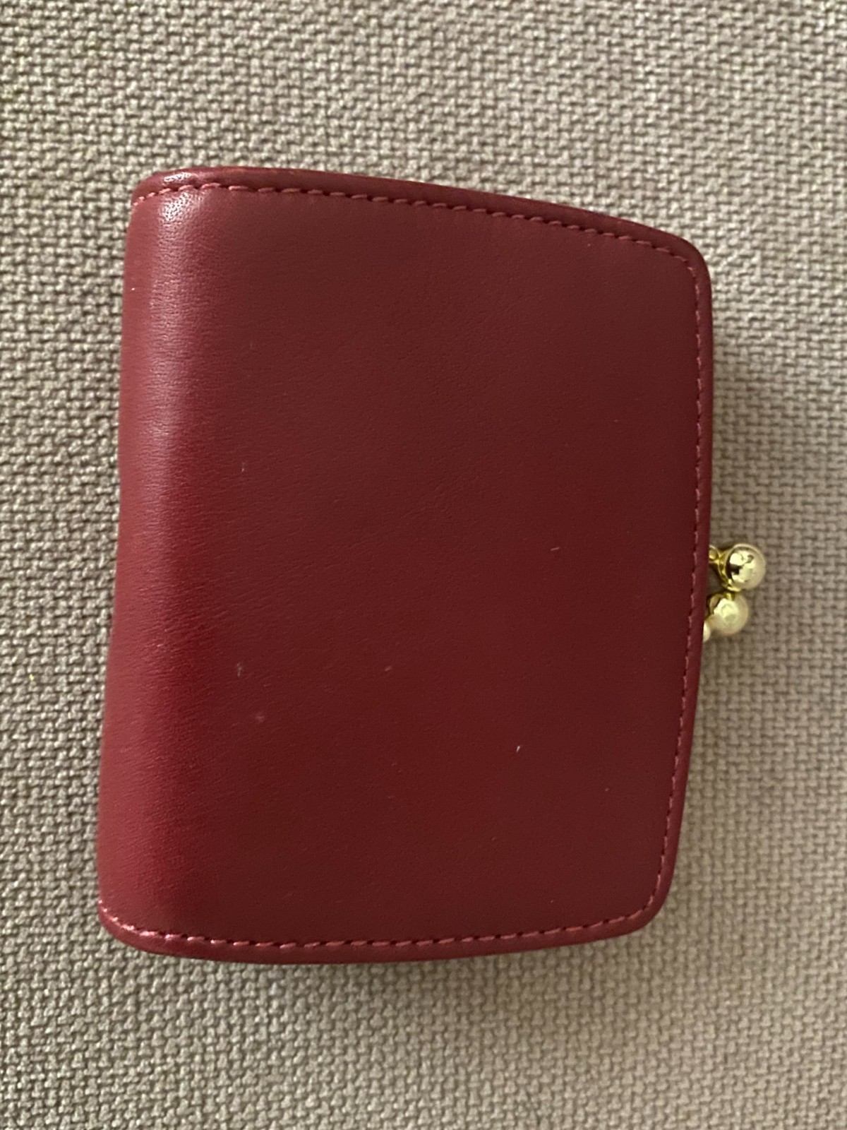 Coach Vintage Kisslock Burgundy Red  Leather Slim Framed Coin Purse Style #4794