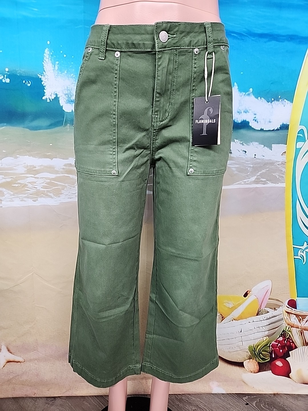 Nwt Flamingals  Women\'s  Size Medium Green Color #78958