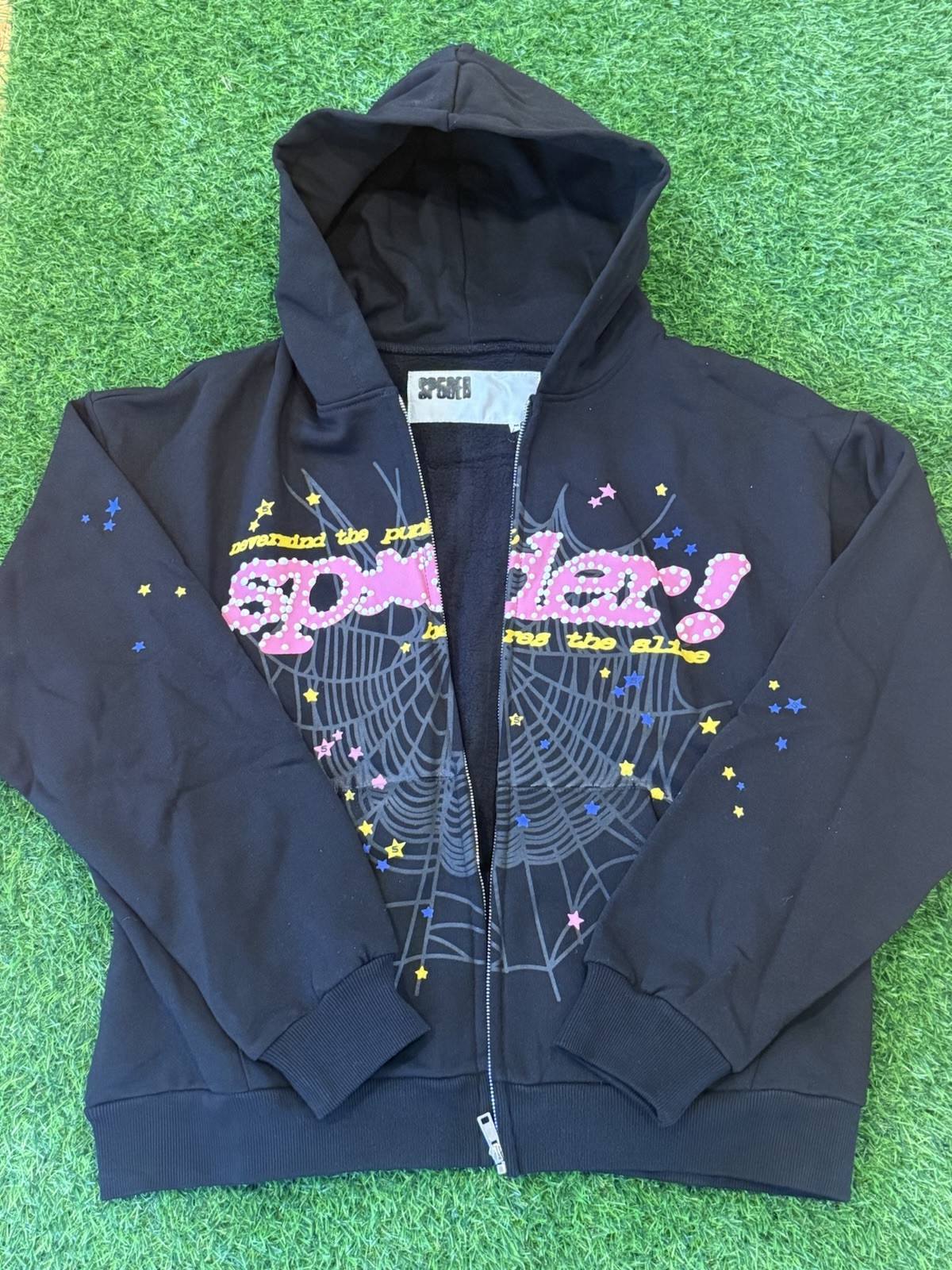 Sp5der Zip-Up Hoodie - Size Small