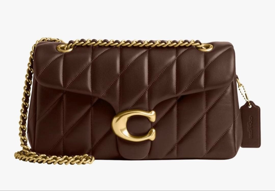 COACH Tabby Shoulder Bag 26 Quilted CP150 Maple / Gold Leather Women Outlet New