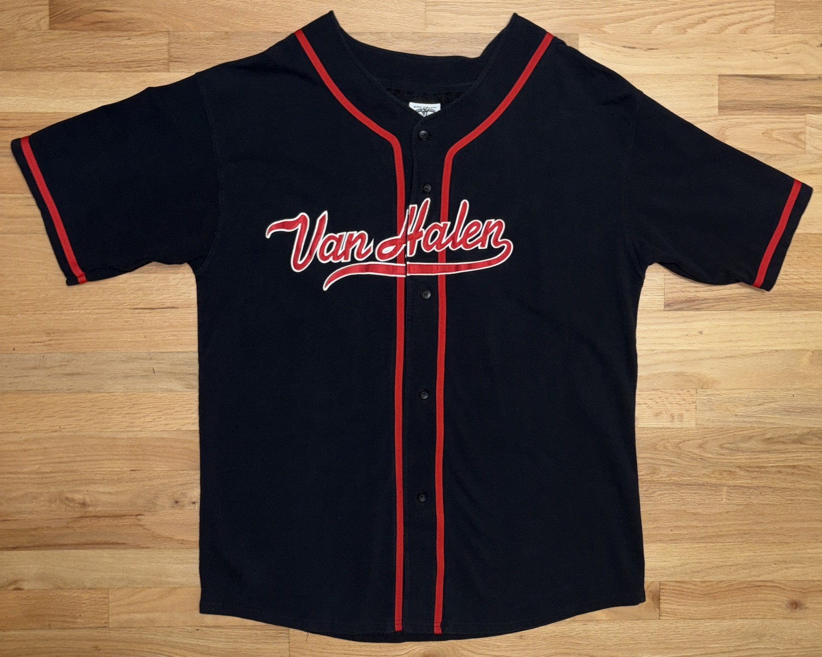 Vtg 2004 Van Halen Summer Tour Baseball Jersey Black Red Sewn XXL 26x35 Cotton
