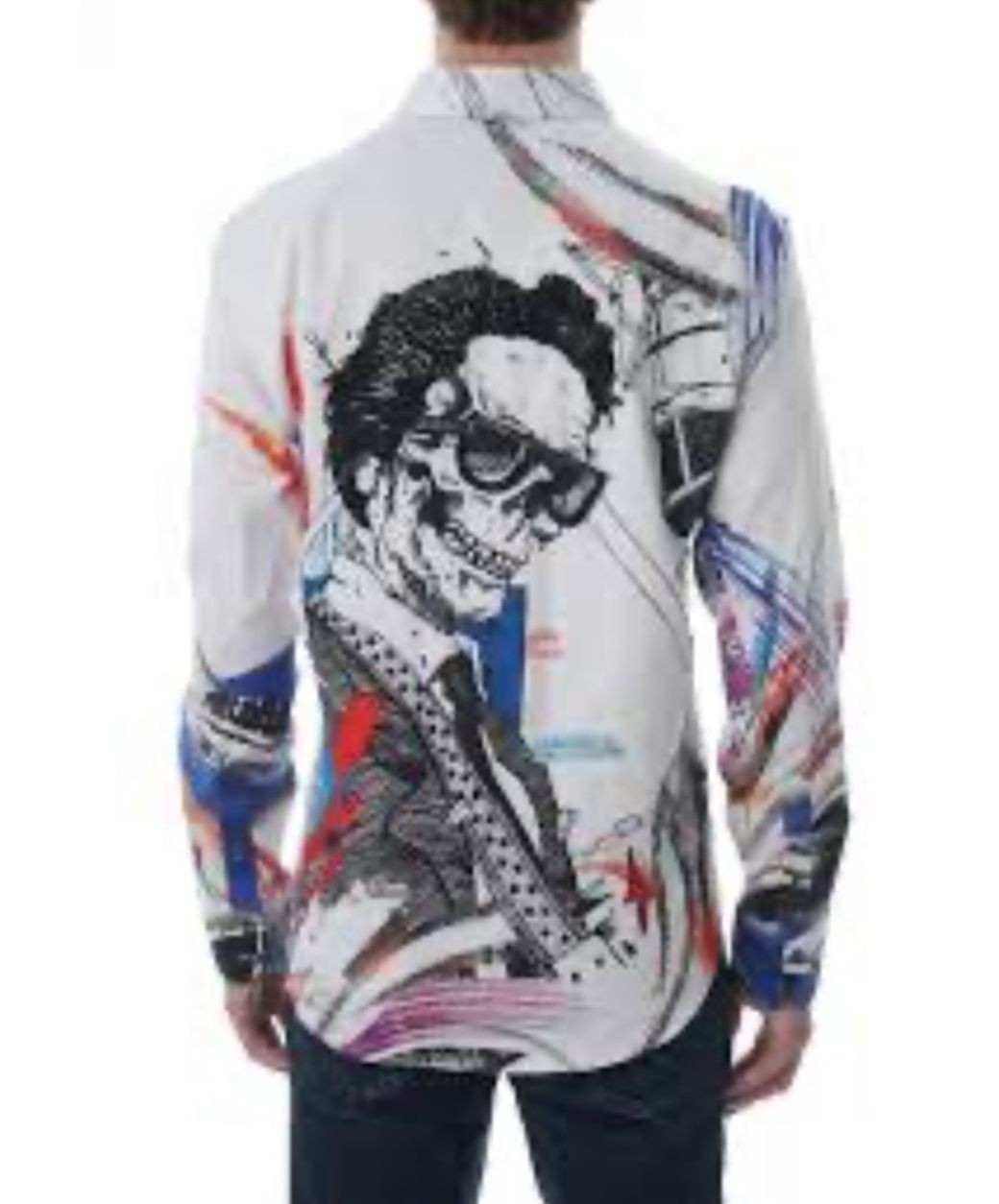 Robert Graham Rock House Skull Beaded Emboidered Shirt White Size 2XL NWT