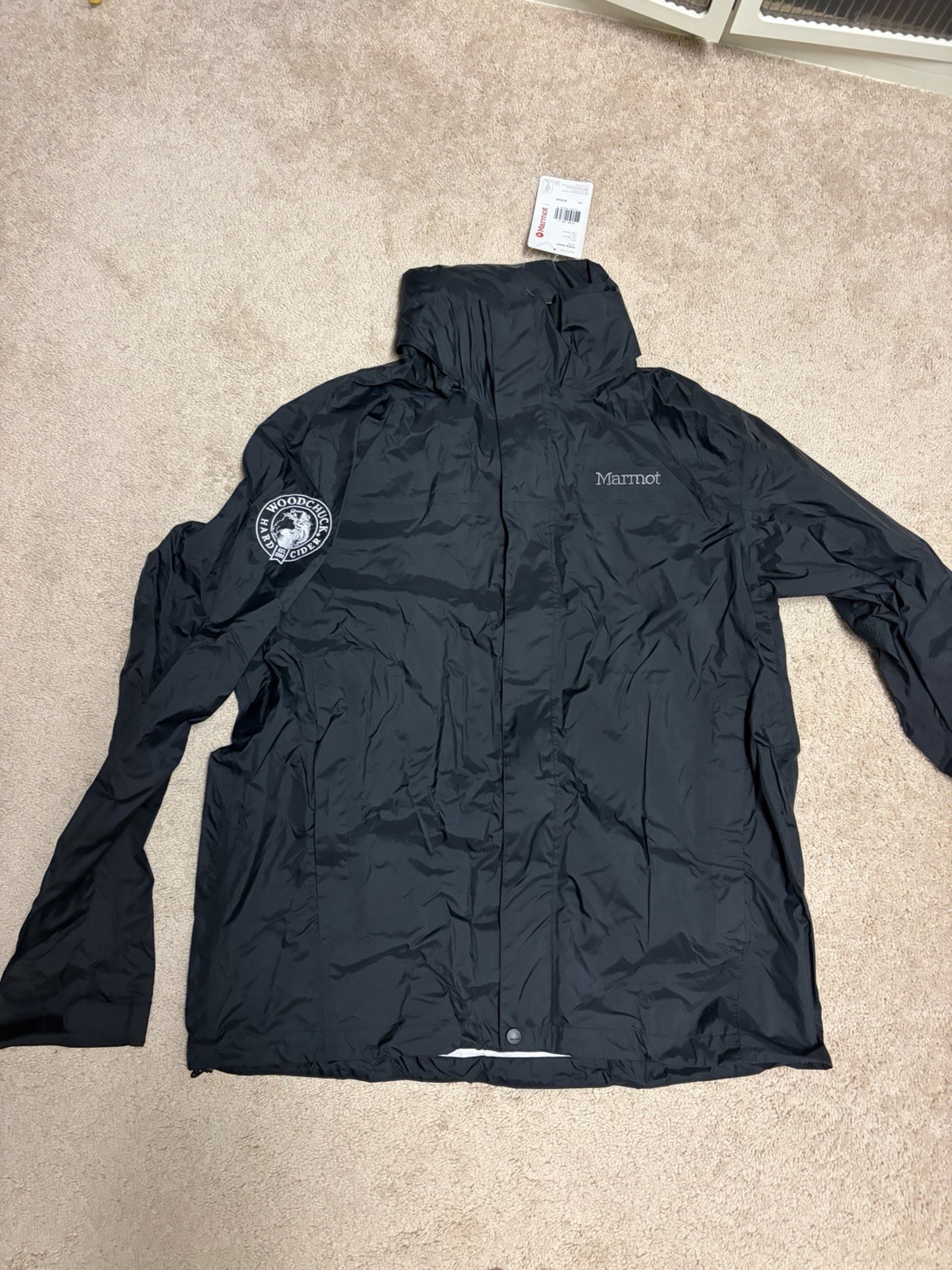 Marmot Men’s Large Preclip Jacket Black Woodchuck Cider