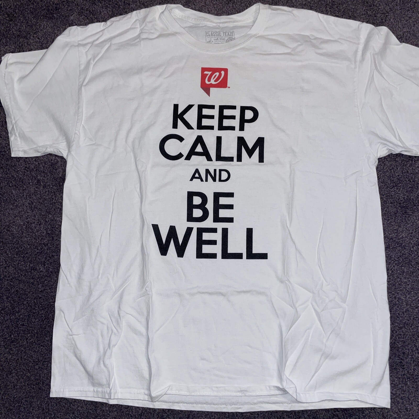 Walgreens T-Shirt Employee Tshirt Keep Calm Be Well XL Cleveland 20 Years
