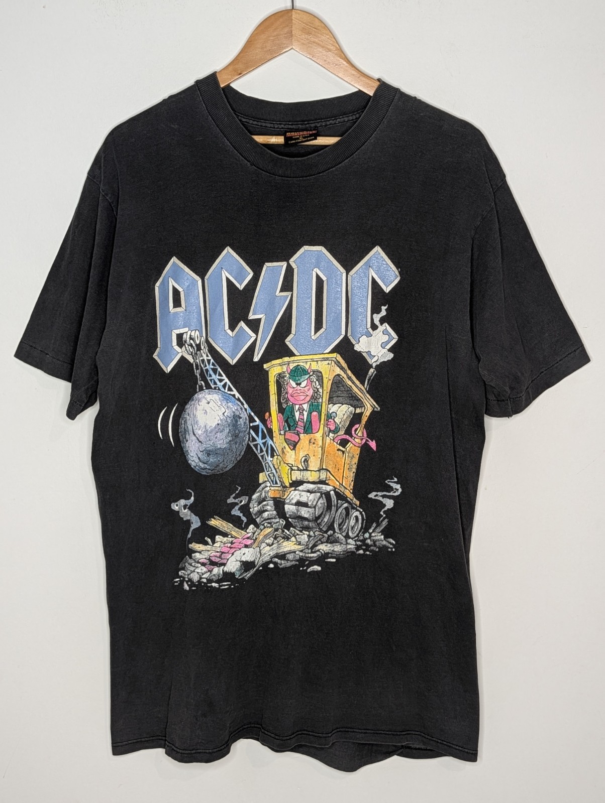 Original Vintage 90s AC/DC Brockum Wrecking Ball T-shirt Tee Mens XL Made in USA