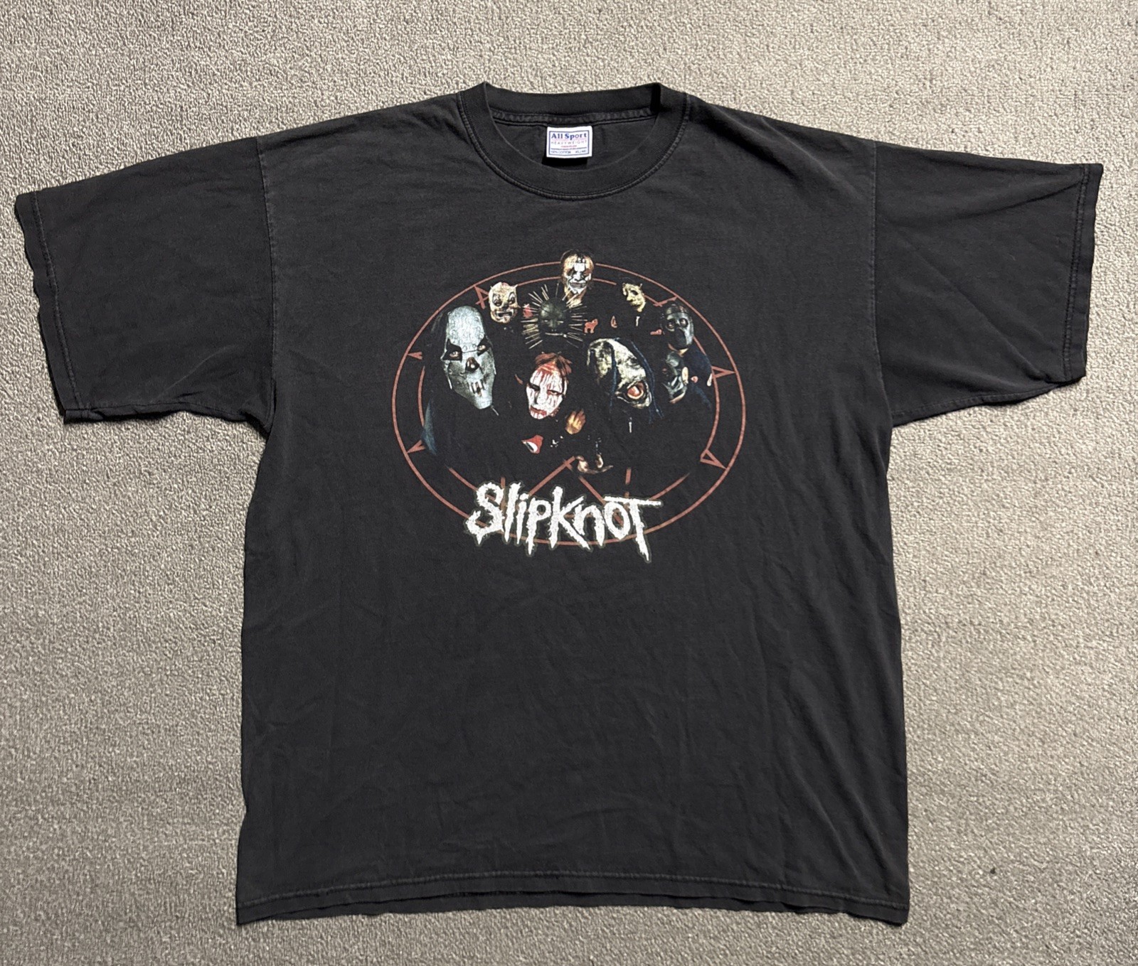 Very Rare Original Vintage 2002 Double-Sided Slipknot Band Tee Shirt XL