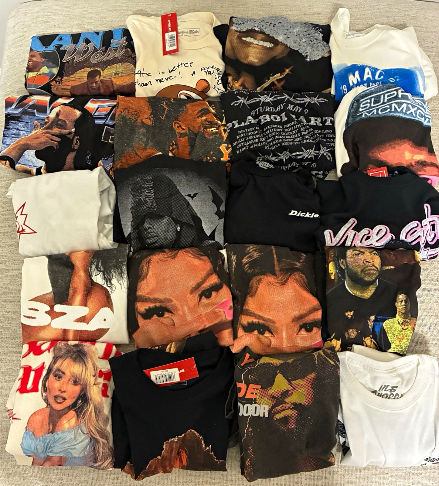 20Mixed Graphic Print T-Shirt Lot Music Movie Hip Hop Streetwear Cotton