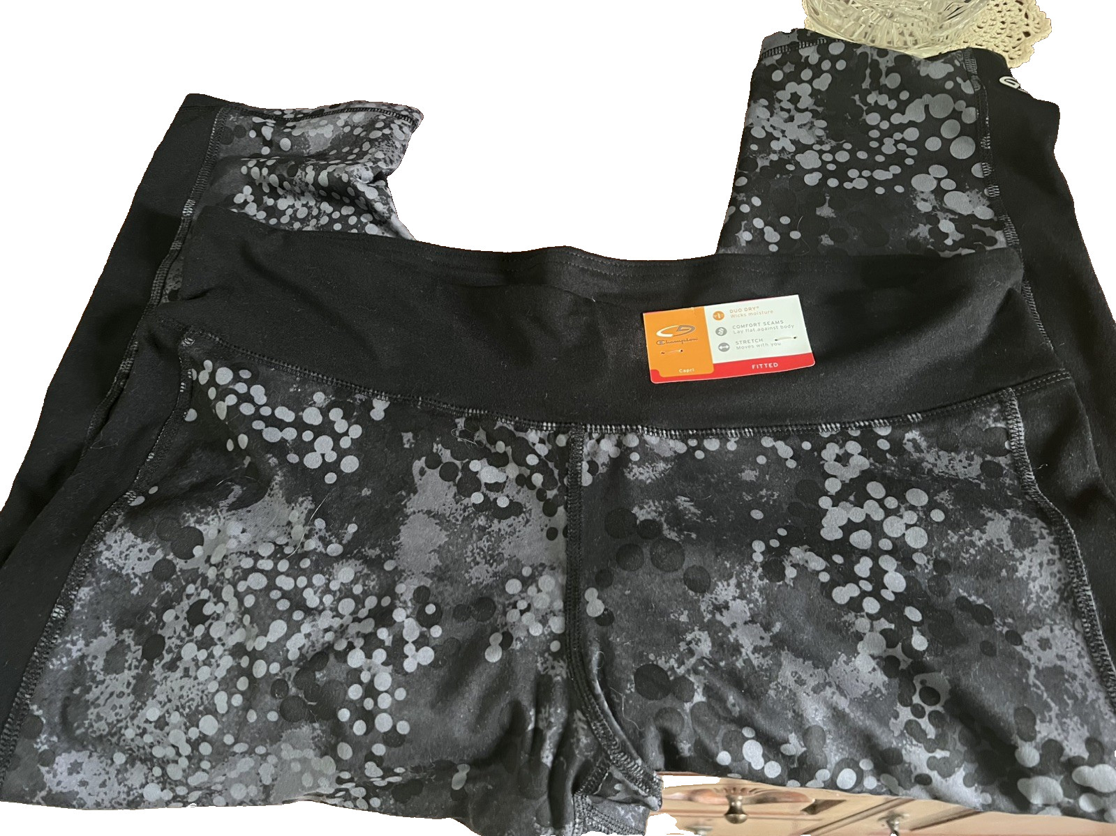 NWT C9 Champion XXL Duo dry Fitted workout stretch crop Pants black gray
