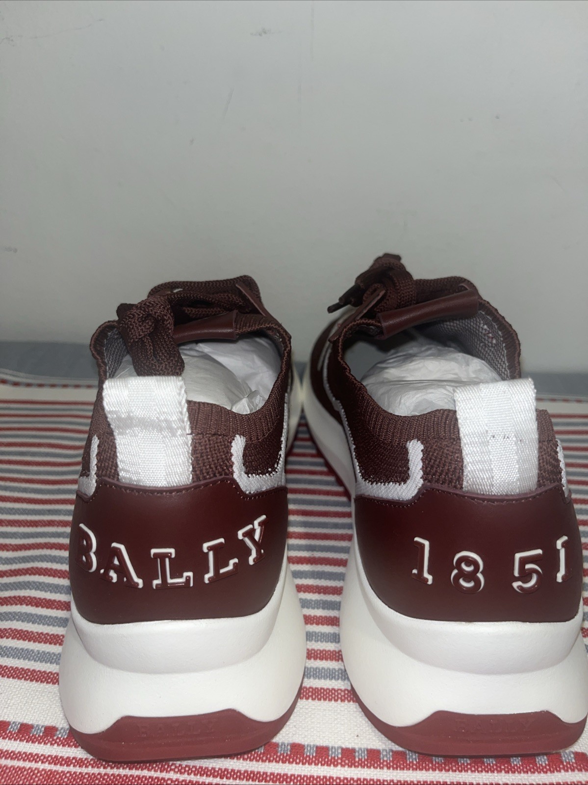 Bally Davyn 6300450 Men\'s Heritage Red & White Mesh Sneakers MSRP $620
