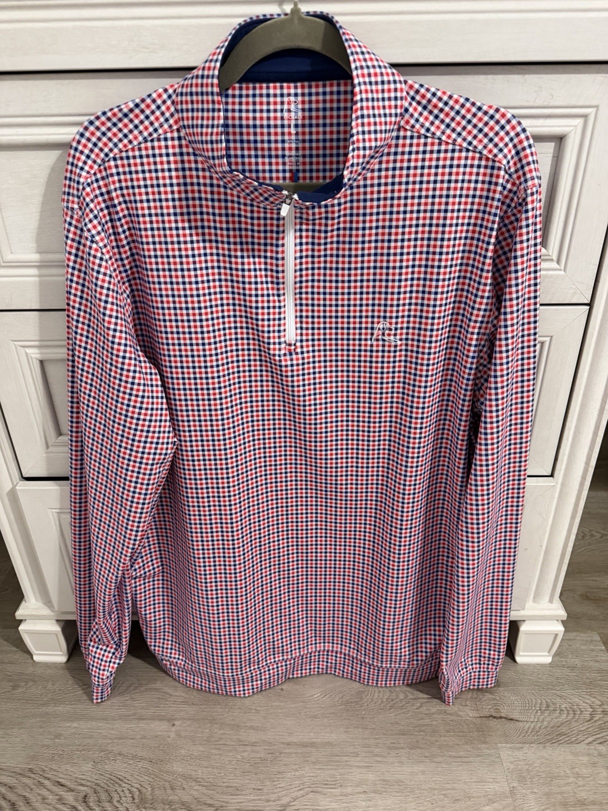 Rhoback Men’s Performance 1/4 Zip Large - USA Pattern - RARE, Soft And Stretchy