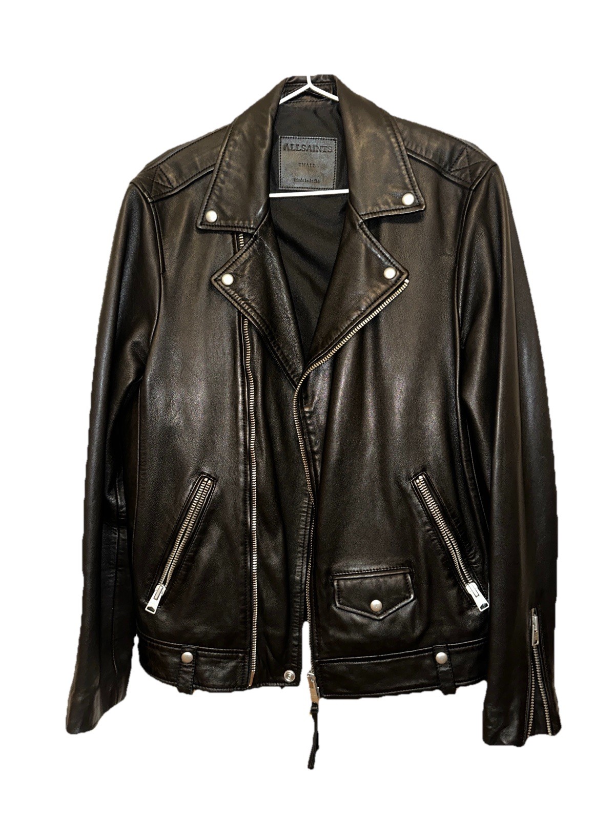 All Saints Milo Leather Jacket Sz Small