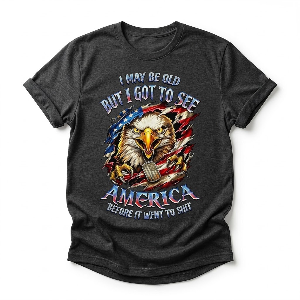 I May Be Old Vintage America Eagle Patriotic Men\'s T-Shirt