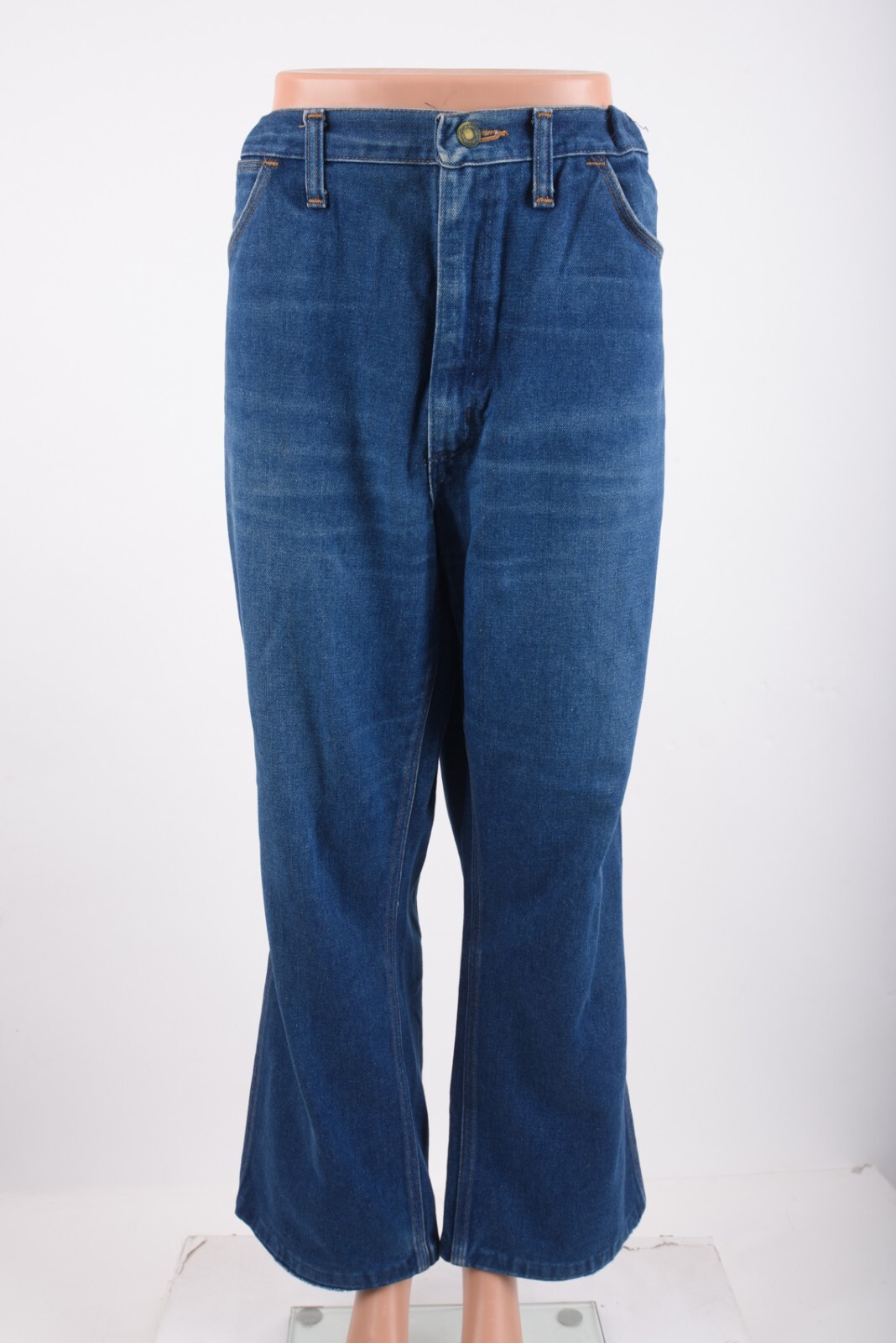 Vintage 70s Wrangler Mens Jeans Size 38 Short Denim Blue Regular Fit