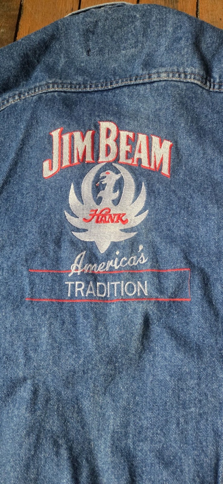 Vtg 80s Authentic Hank Williams Jr/Jim Beam Denim Vest Americas Tradition size M