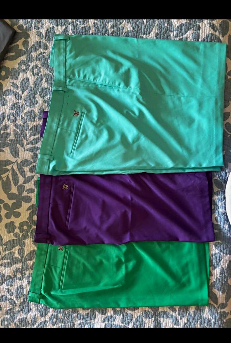 Oxford Golf Men’s Bermuda Shorts Lot of 3 Solid Zip Pockets Size 44