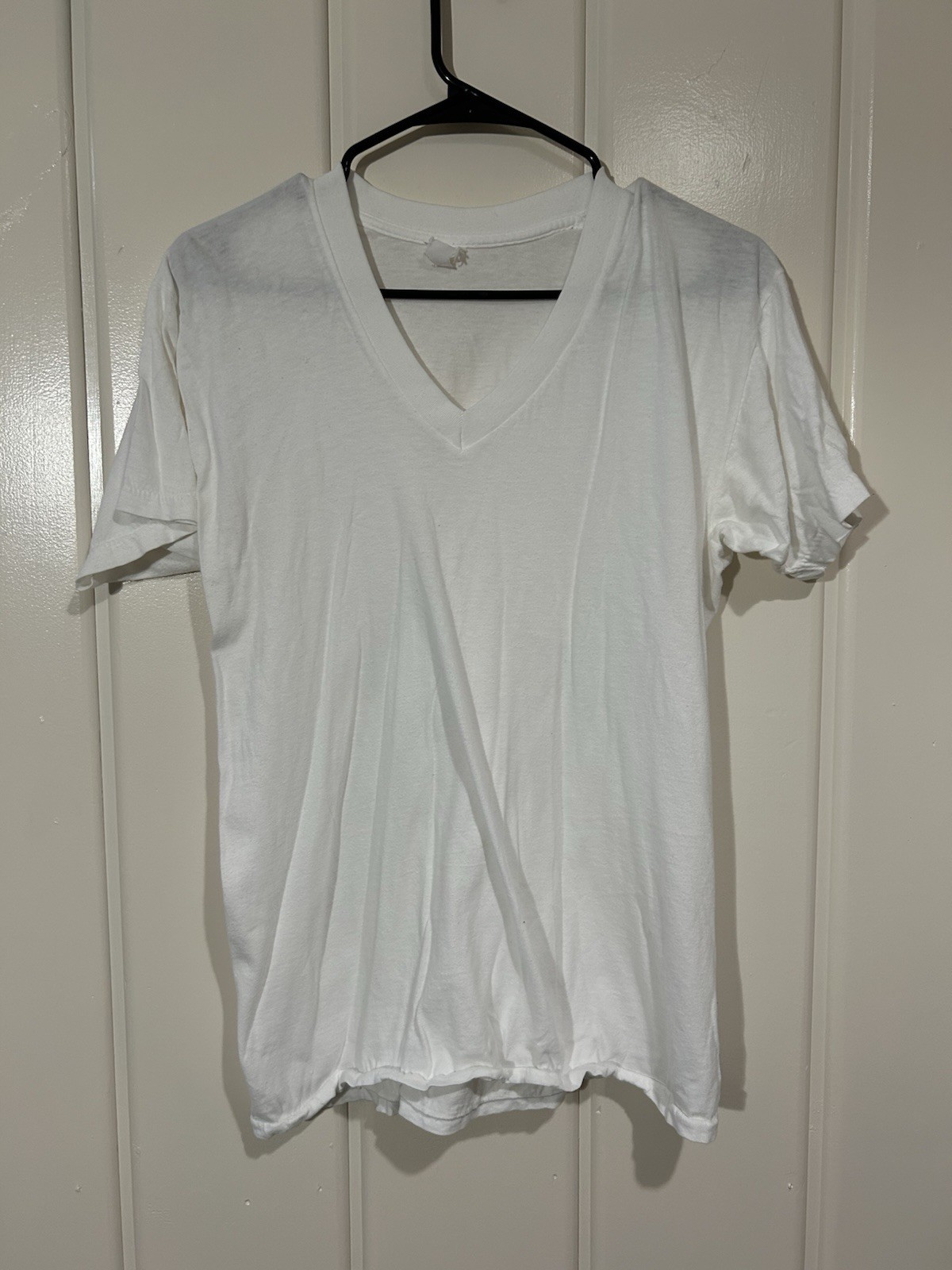 Vintage Single Stitch V Neck T Shirt Large