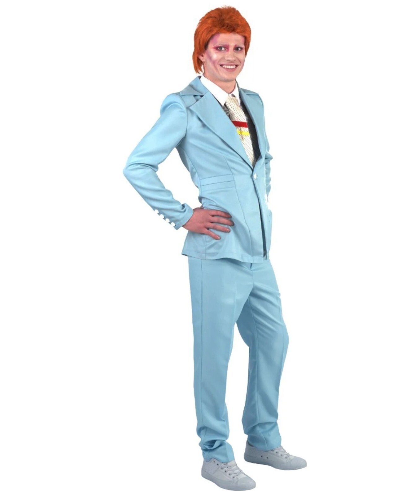 Rock Star David Bowie Costume Suit - 70s Inspired Outfit for Halloween Cosplay